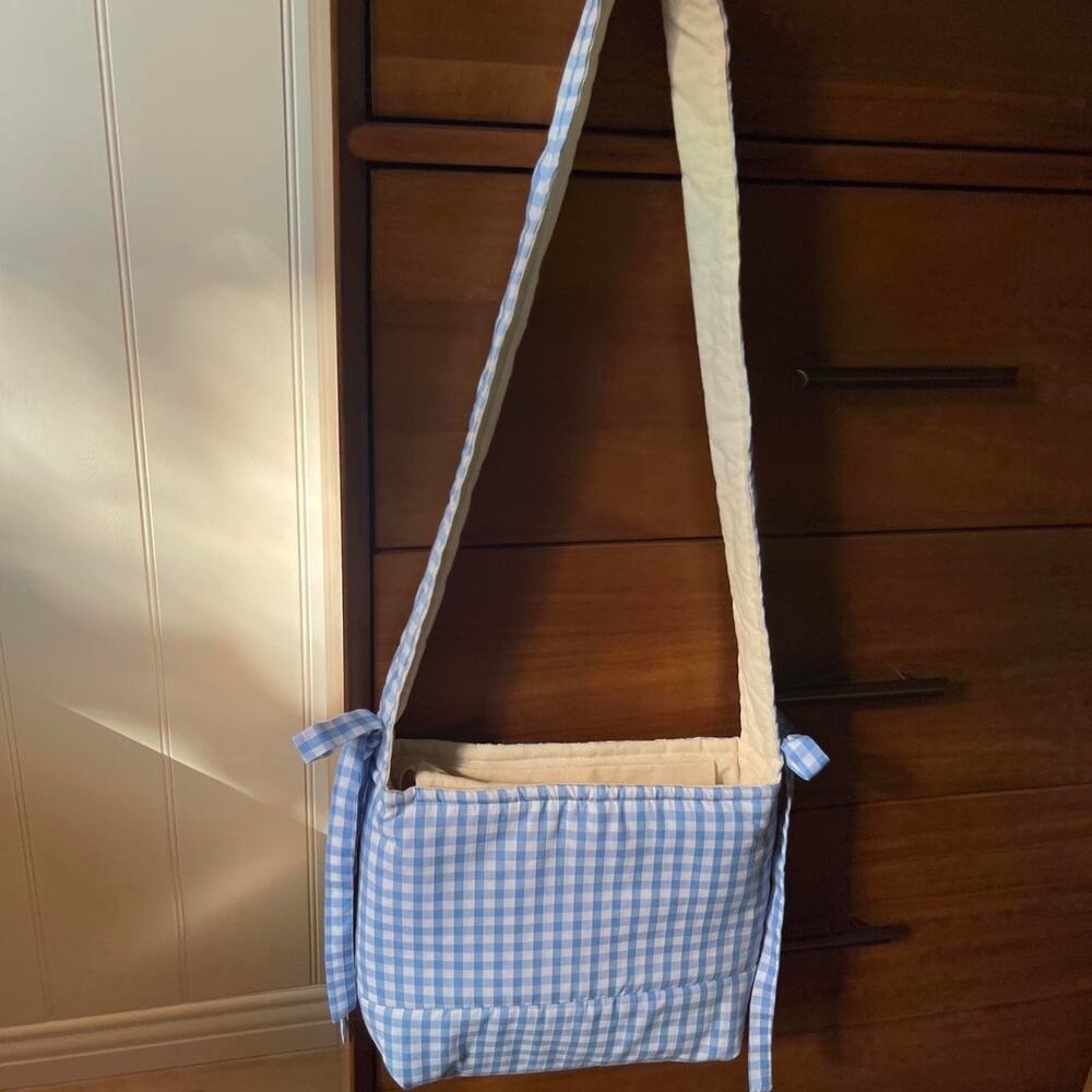 Fayestudios Gingham Bow Bag Blue Check Purse Made in UK 💐